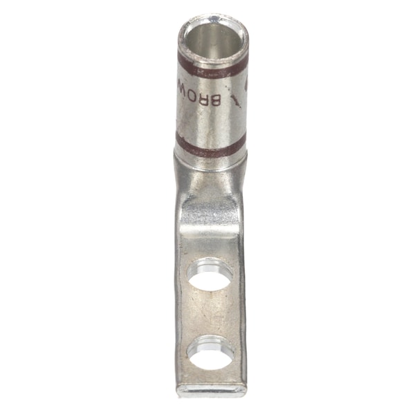 Panduit Two-Hole Compression Lug, 2 AWG Max, Standard Barrel, Copper, Brown LCDN2-14AF-Q - main
